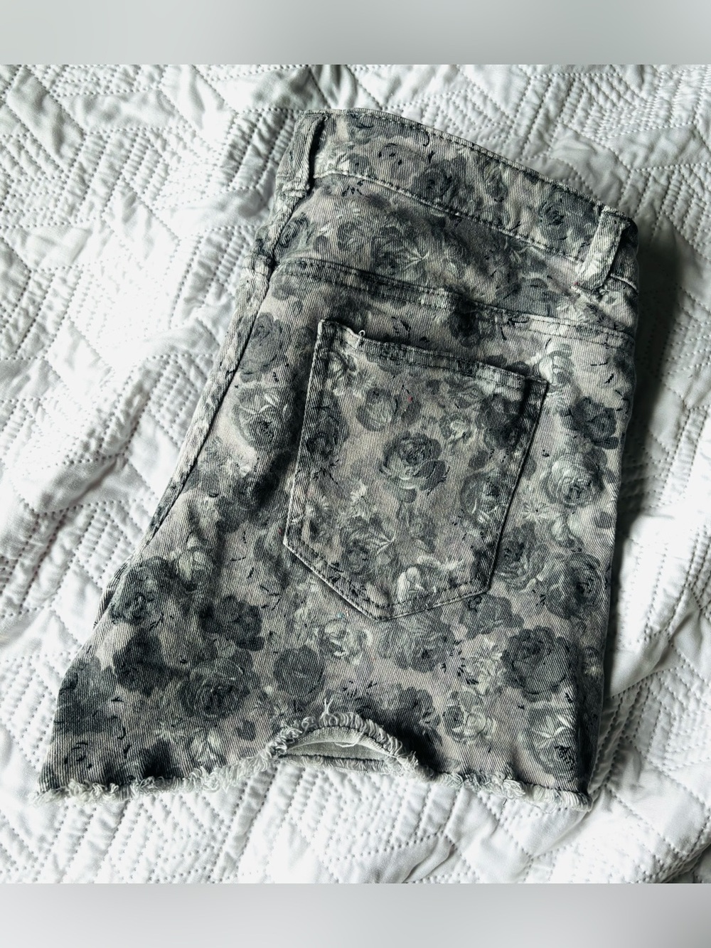 floral denim shorts